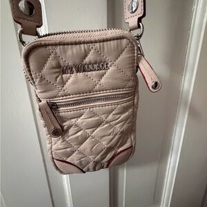 MZ Wallace Quilted Beige Crossbody Bag
